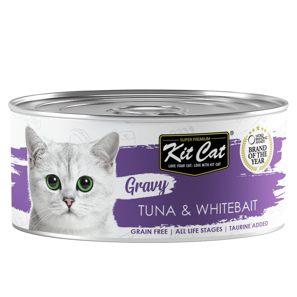 Kit Cat Gravy Tuna & Whitebait Grain-Free Canned Cat Food | Kohepets