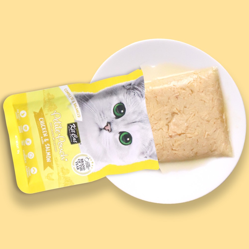 Kit Cat Petite Pouch Chicken & Salmon In Aspic GrainFree Pouch Cat