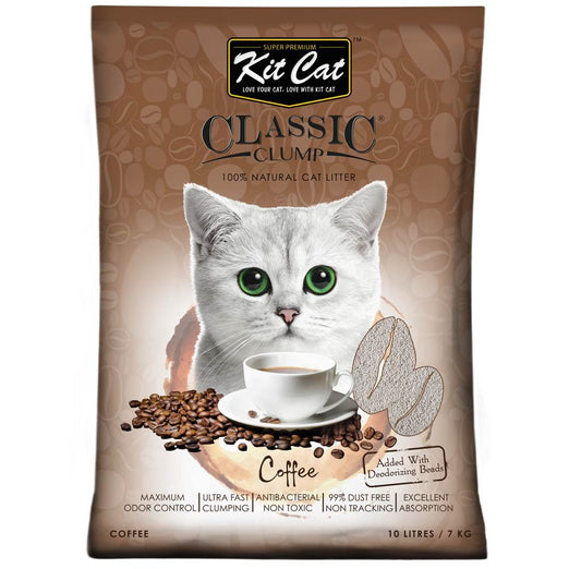 Kit Cat Classic Clump Coffee Clay Cat Litter 10L - Kohepets