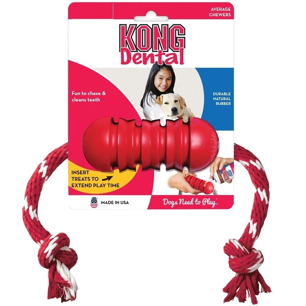 Kong Dental With Rope Dog Toy Medium Kohepets