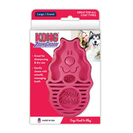 Kong Zoomgroom Brush For Dogs - Raspberry - Kohepets