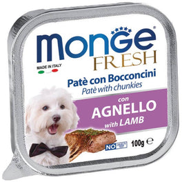 Monge Fresh Lamb Pate with Chunkies Tray Dog Food 100g - Kohepets