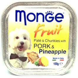 Monge Fruit Pork & Pineapple Pate with Chunkies Tray Dog Food 100g - Kohepets