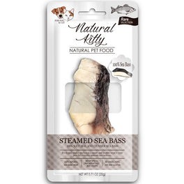 6 FOR $15 (Exp 13Sep24): Natural Kitty Original Steamed Sea Bass Grain-Free Treat For Cats & Dogs 20g