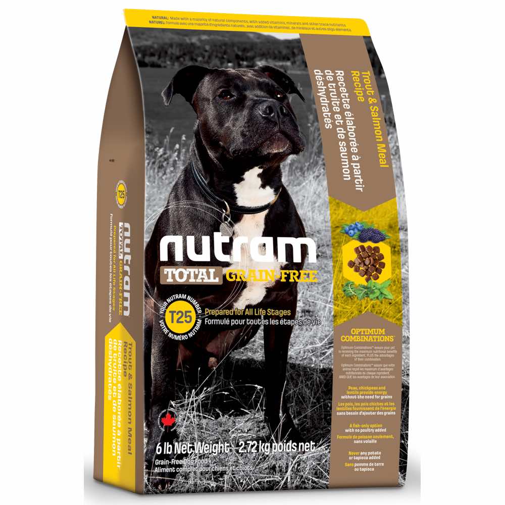 Nutram T25 Total Grain-Free Trout Salmon Meal Recipe Dry Dog