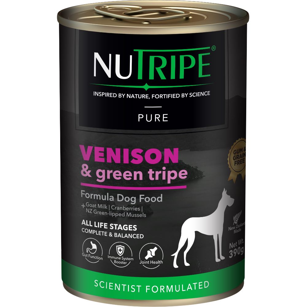 Nutripe Pure Venison & Green Lamb Tripe Canned Dog Food 390g Kohepets