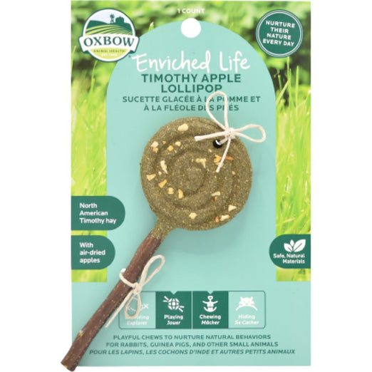 Oxbow Enriched Life Timothy Lollipop Chew Toy For Small Animals (Apple) - Kohepets