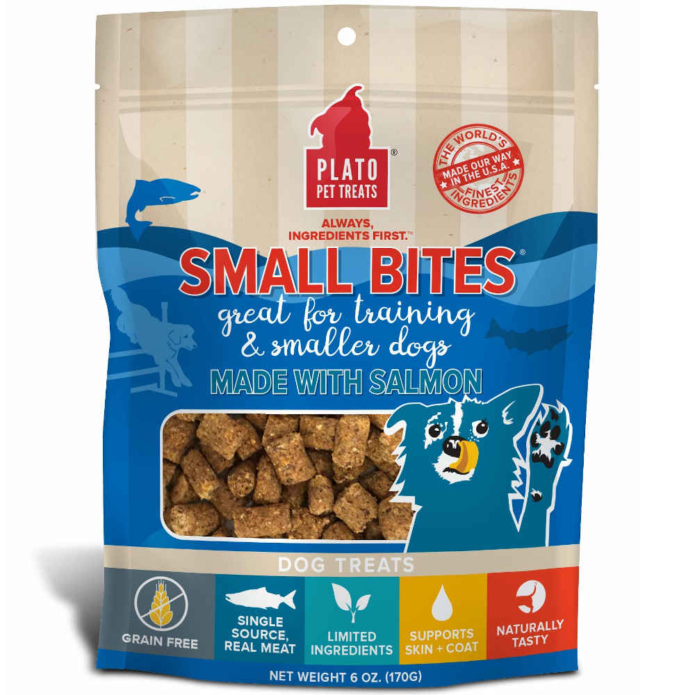 Plato Small Bites Salmon Grain Free Dog Treats 2.5oz Kohepets