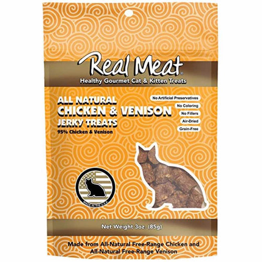 Real Meat Chicken & Venison All Natural Jerky Treats For Cats & Kittens 3oz - Kohepets