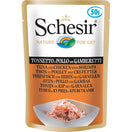 Schesir Tuna, Chicken With Shrimps Adult Pouch Cat Food 50g x 12