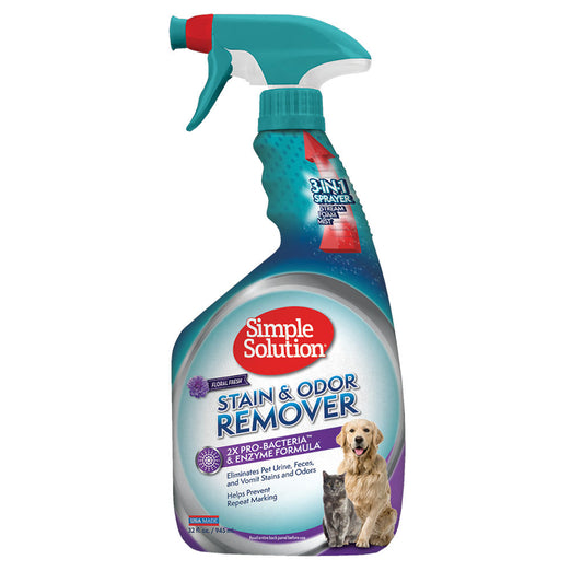 Simple Solution Floral Fresh Stain & Odor Remover Spray For Cats & Dogs 945ml - Kohepets