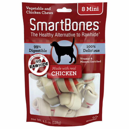 SmartBones Rawhide-free Chicken Mini Dog Chews 8pc - Kohepets