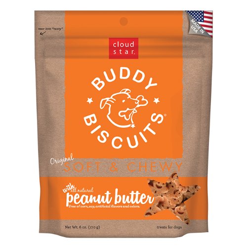 Cloud Star Soft and Chewy Buddy Biscuits, Peanut Butter Dog Treats 170g - Kohepets