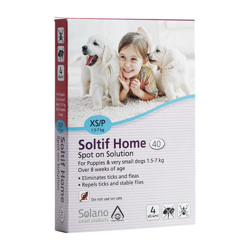 Solano Soltif Home All in One Dog Spot On Solution for Puppies 1.5-7 kg 4ct  | Kohepets