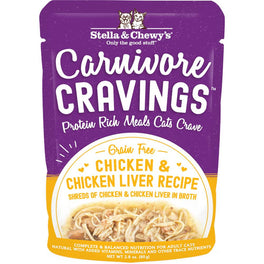 6 FOR $14.75: Stella & Chewy's Carnivore Cravings Chicken & Chicken Liver In Broth Pouch Cat Food 2.8oz - Kohepets