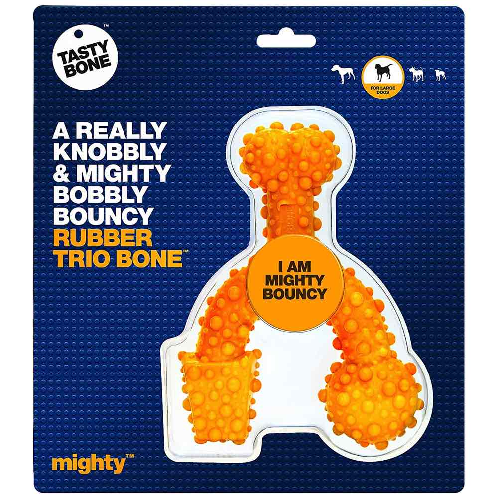 Tastybone Mighty Rubber Trio Bone Dog Toy Kohepets