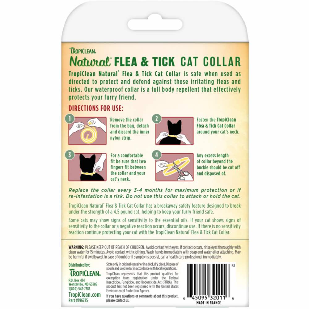 TropiClean Natural Flea Tick Cat Collar Kohepets