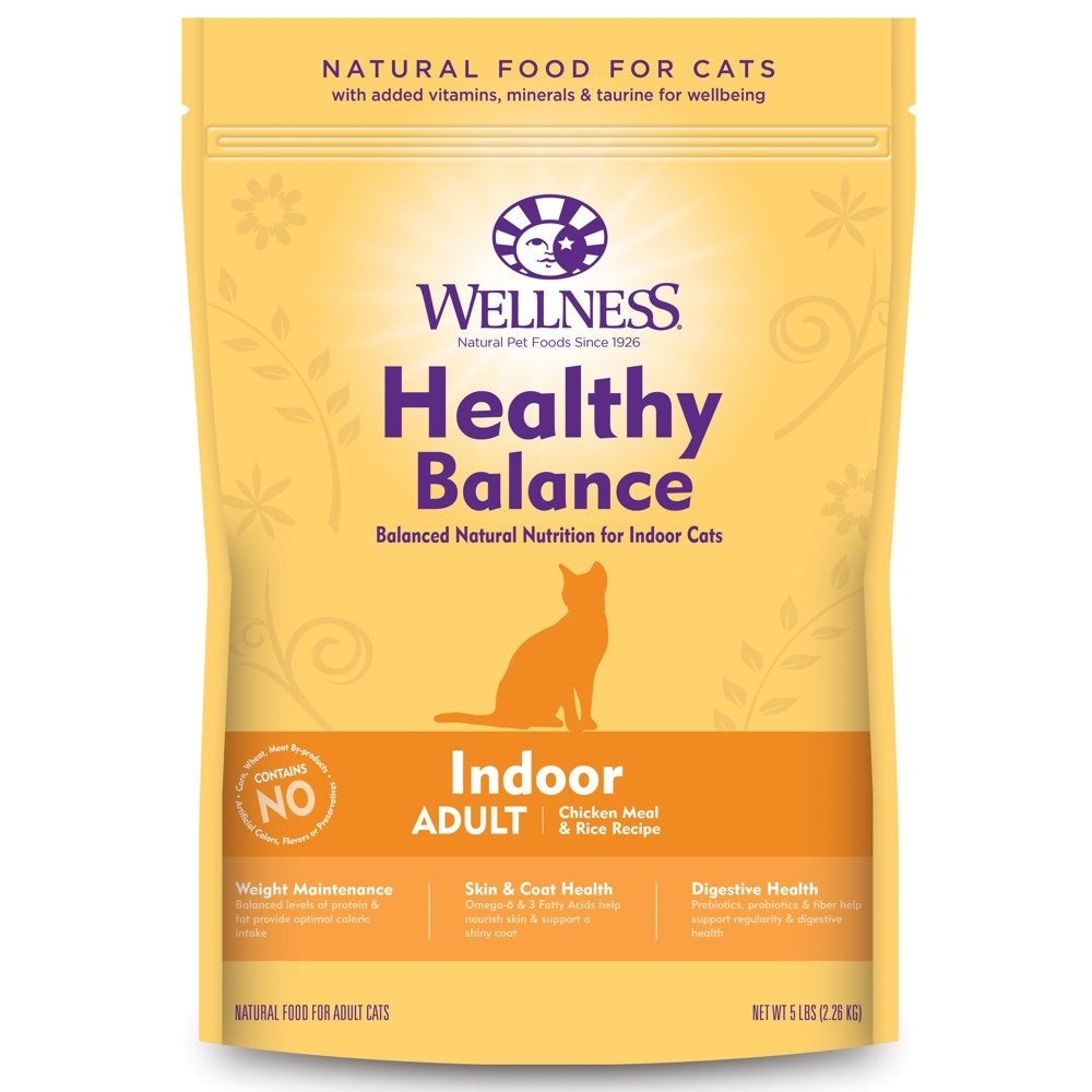 Wellness Healthy Balance Chicken Meal & Rice Recipe Indoor Adult Dry Cat  Food | Kohepets
