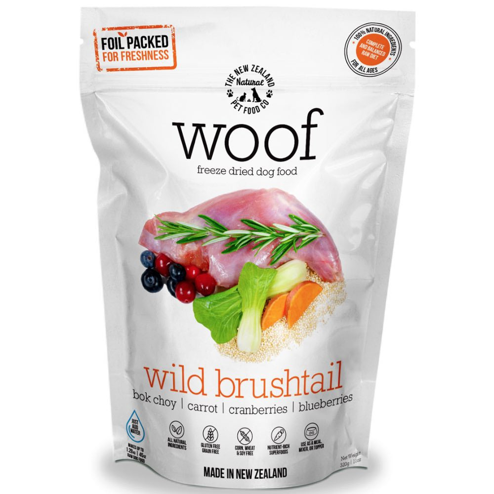 WOOF Wild Brushtail Freeze Dried Raw Dog Food Kohepets