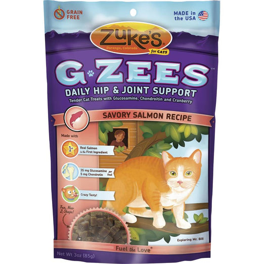 Zuke's Cat G-Zees Daily Hip & Joint Support Savory Salmon Cat Treats 3oz - Kohepets