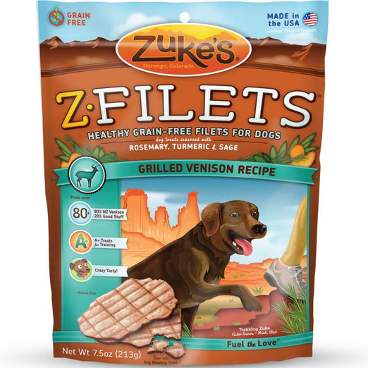 Zuke's Z-Filets Grilled Venison Dog Treats - Kohepets