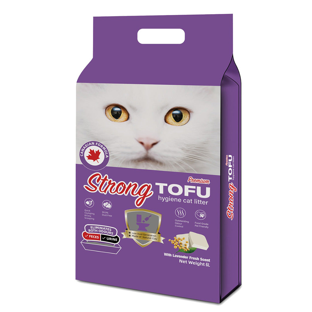 Strong Premium Tofu Hygiene Cat Litter With Lavender Fresh Scent 6L