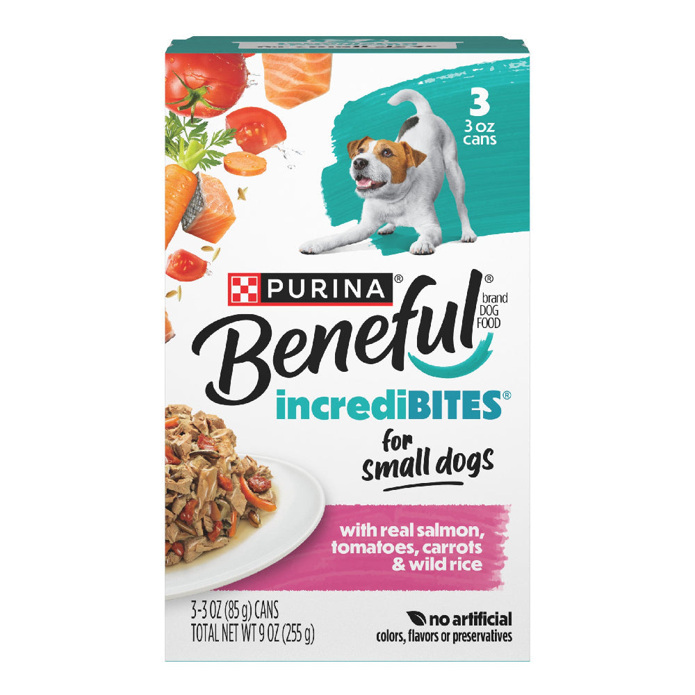 Purina Beneful IncrediBites Salmon with Gravy Canned Dog Food for Small Dogs 85g - Box of 3