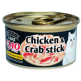 Ciao White Meat Chicken Fillet & Crabstick In Jelly Canned Cat Food 75g