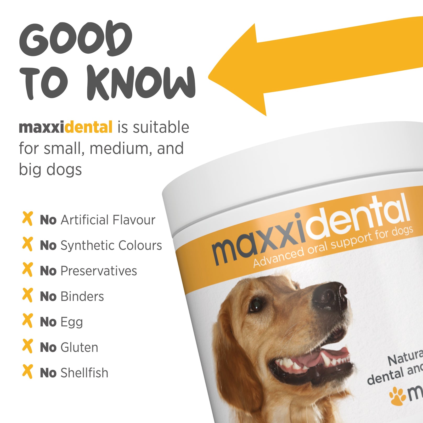 Maxxipaws MaxxiDental Oral Support Supplement For Dogs 140g