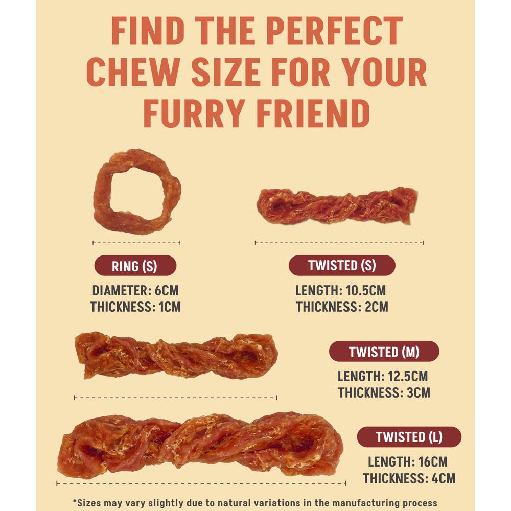 30% OFF (Exp Jan26): Singapaw Deli Chew Turkey & Beef Tendon Ring Dog Chew (Small) 11g