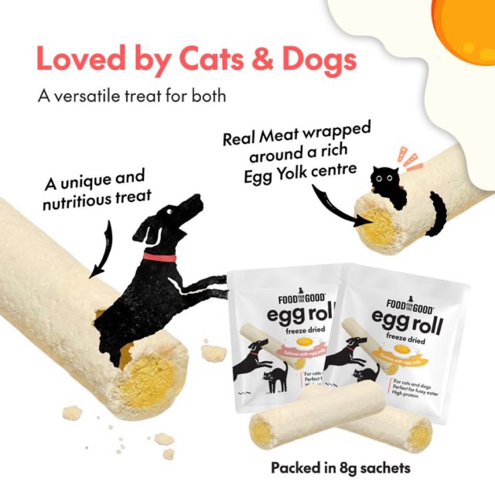 30% OFF: Food for the Good Egg Roll Freeze-Dried Treats For Cats & Dogs 64g