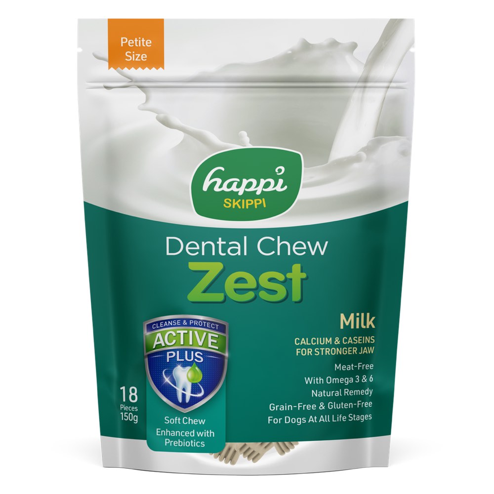 Happi Skippi Zest Petite Milk Dental Dog Chew 150g