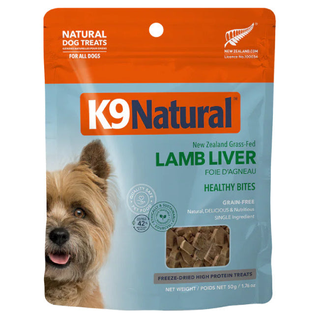 K9 Natural Lamb Liver Healthy Bites Dog Treats 50g