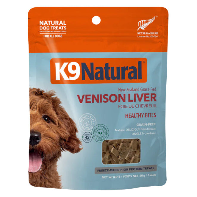 K9 Natural Venison Liver Health Bites Dog Treats 50g