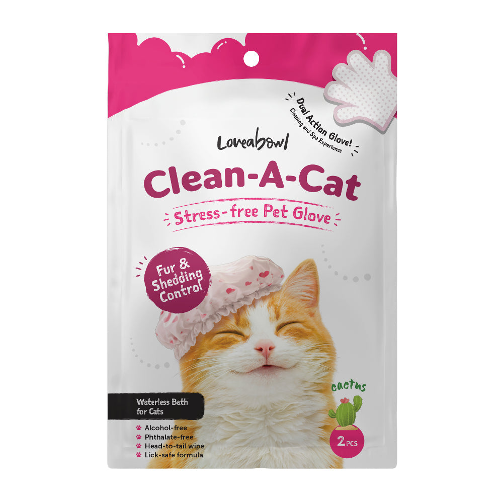 Loveabowl Clean-A-Cat Stress-free Pet Glove Cactus 2pcs