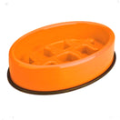 15% OFF: M-Pets Fishbone Slow Feed Oval Dog Bowl (Orange)