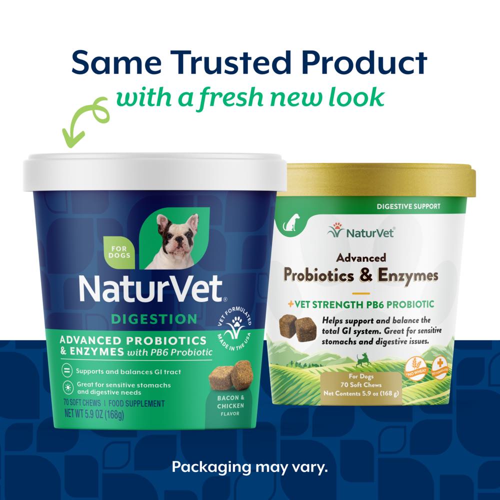 15% OFF: NaturVet Advanced Probiotics & Enzymes Soft Chew Supplement For Dogs 70chews