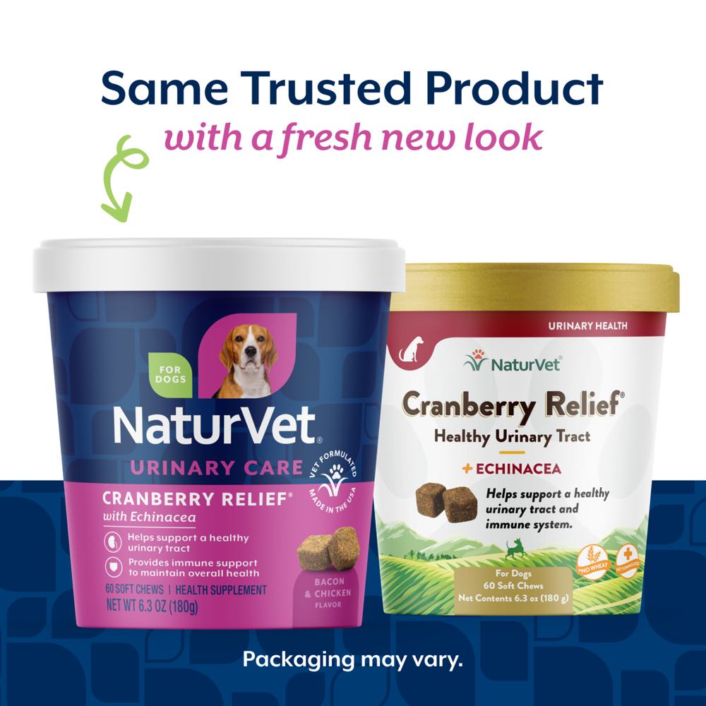 15% OFF: NaturVet Cranberry Relief Plus Echinacea Soft Chew Supplement For Dogs 60 count