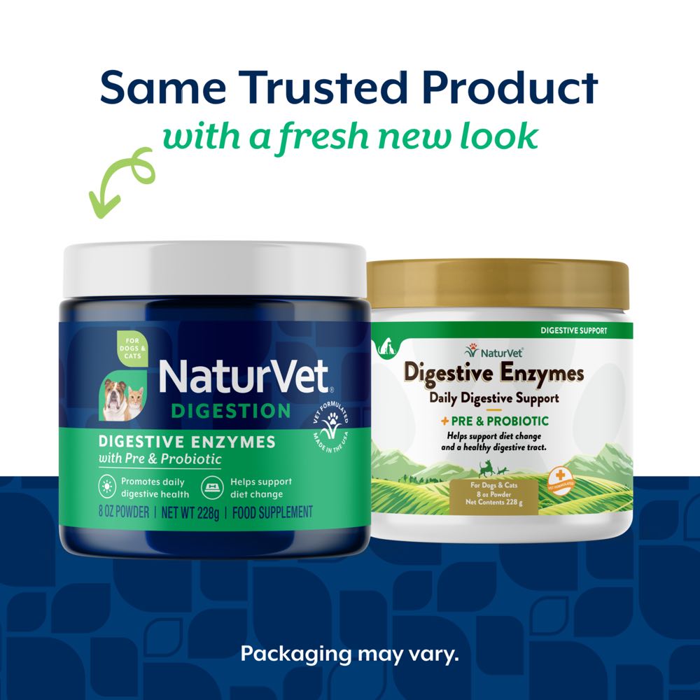 15% OFF: NaturVet Digestive Enzymes Plus Pre & Probiotics Powder Supplement For Dogs & Cats 8oz - Kohepets