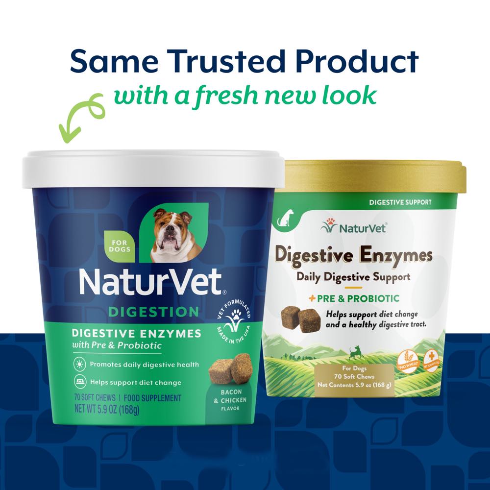 15% OFF: NaturVet Digestive Enzymes Plus Pre & Probiotics Soft Chew Supplement For Dogs 70 count