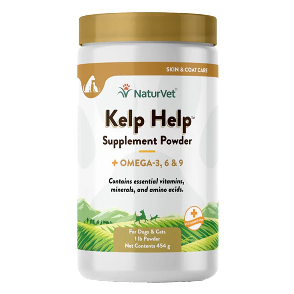 15% OFF: NaturVet Kelp Help Mineral & Vitamin Plus Omegas Supplement Powder for Dogs & Cats 1lb