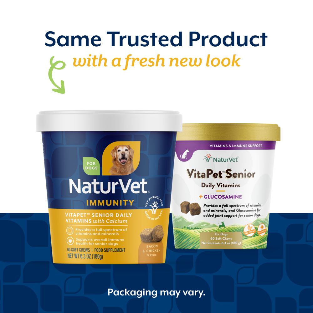 15% OFF: NaturVet VitaPet SENIOR Daily Vitamins Soft Chew Supplement For Dogs 60 count