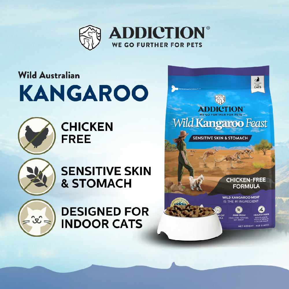 Addiction Wild Kangaroo Feast Grain-Free Dry CAT Food 4lb - Kohepets