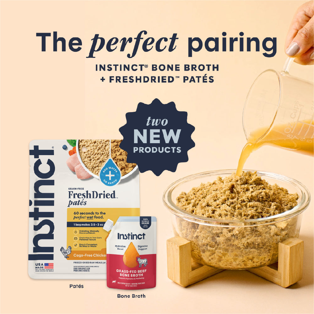 Instinct Grass-Fed Beef Bone Broth CAT Food Topper 16oz