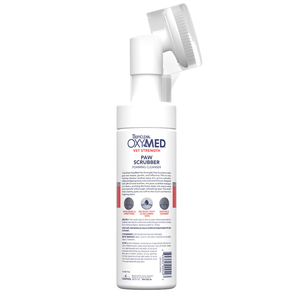 TropiClean OxyMed No Rinse Paw Scrubber Foaming Cleanser 7oz