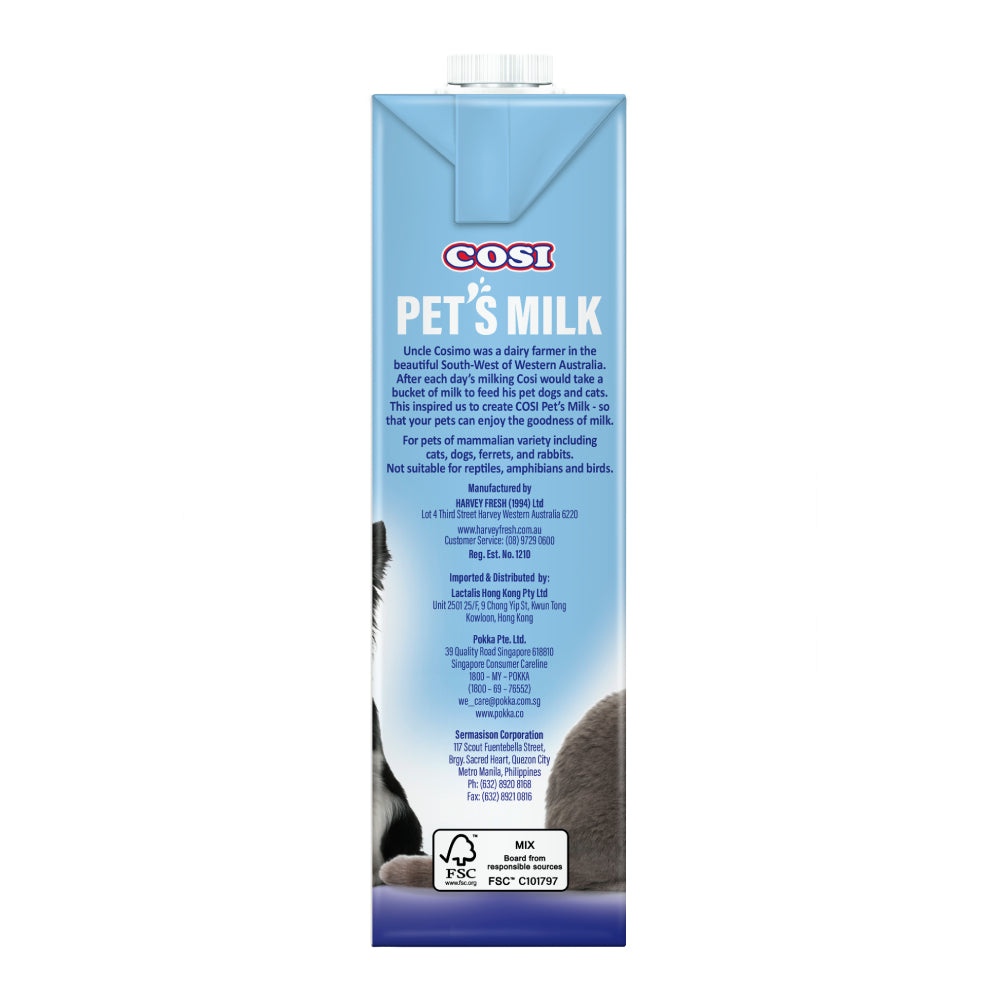 Cosi Pet's Lactose-Free Milk for Cats & Dogs 1L