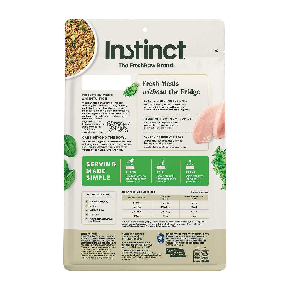 Instinct FreshDried Meal Blends Chicken & SuperGreens Blend Dog Food