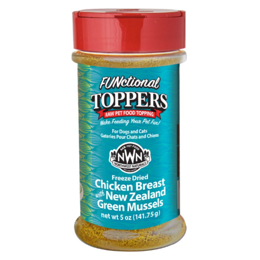 Northwest Naturals Chicken Breast With New Zealand Green Mussels Freeze-Dried Functional Toppers For Cats & Dogs 5oz