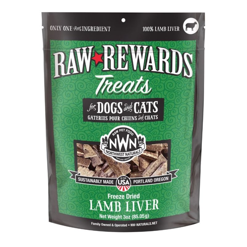 Northwest Naturals Raw Rewards Lamb Liver Freeze-Dried Dog & Cat Treats 3oz