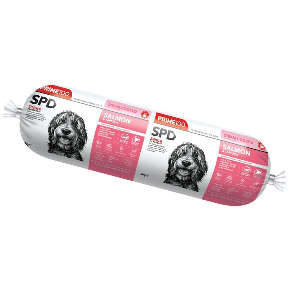 Prime100 Sk-D200 Salmon & Tapioca Grain Free Cooked Roll Dog Food 2kg ...